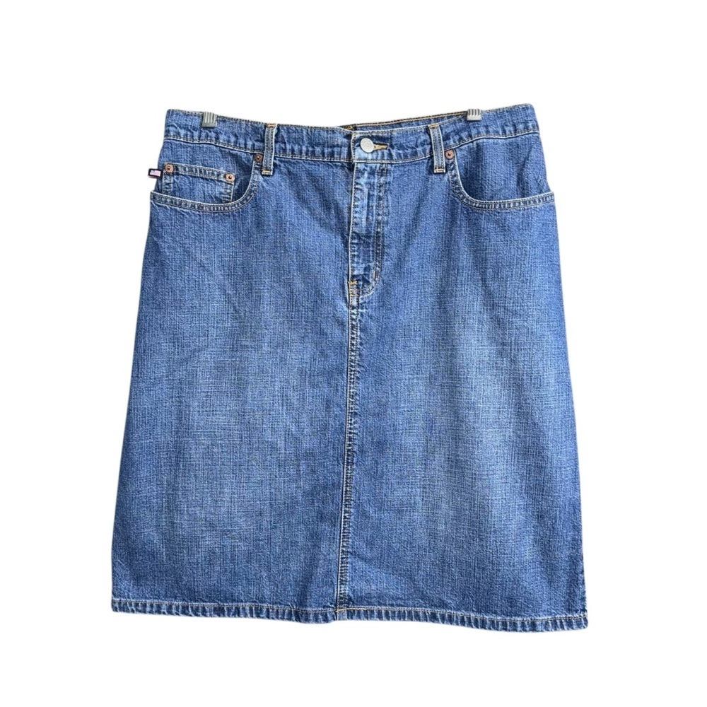 Ralph Lauren Polo Jeans (EUC) Vintage Denim Skirt, Size 12 - Picture 7 of 13